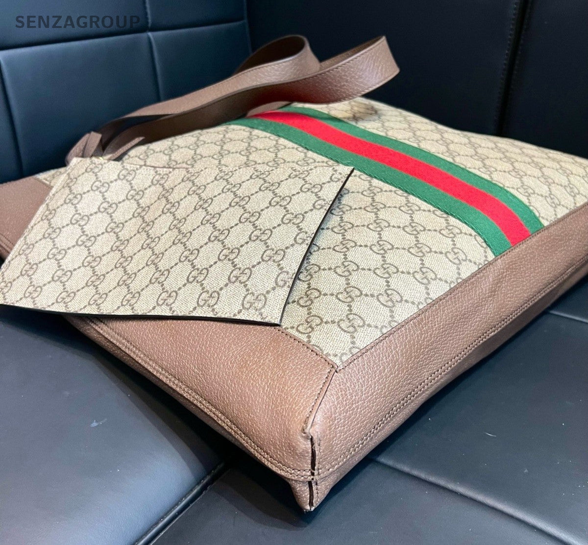 Gucci Ophidia Tote Shoulder Bag Brown Beige Gold Women Classic