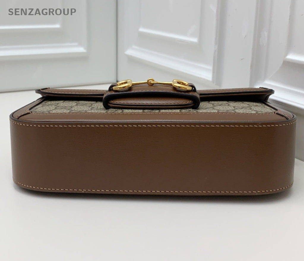 Gucci Horsebit1955 Mini Ophidia Chain Shoulder Bag Brown Gold Women Classic