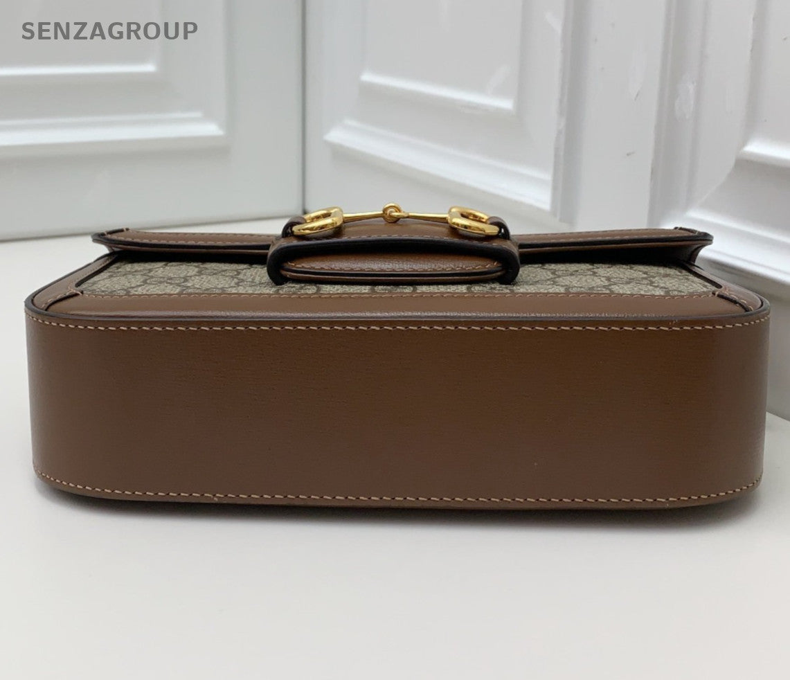 Gucci Horsebit1955 Mini Ophidia Chain Shoulder Bag Brown Gold Women Classic