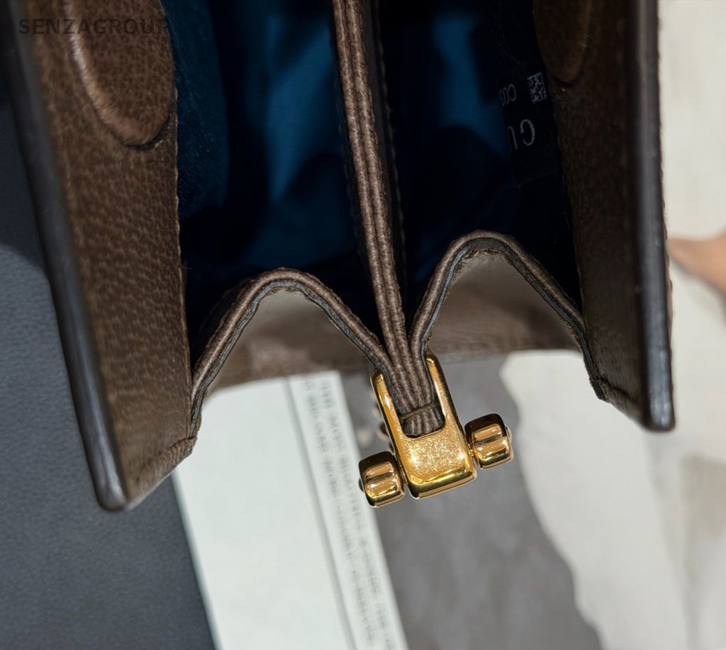 Gucci Ophidia Chain Crossbody Brown Gold Used Women Classic Fashion