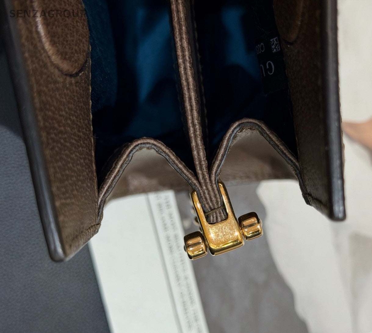 Gucci Ophidia Chain Crossbody Brown Gold Used Women Classic Fashion