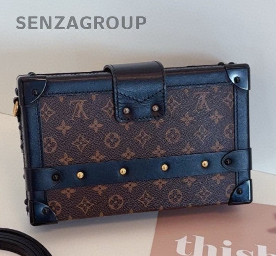 Louis Vuitton Petite Malle Monogram Box Shoulder Bag Crossbody Brown Women