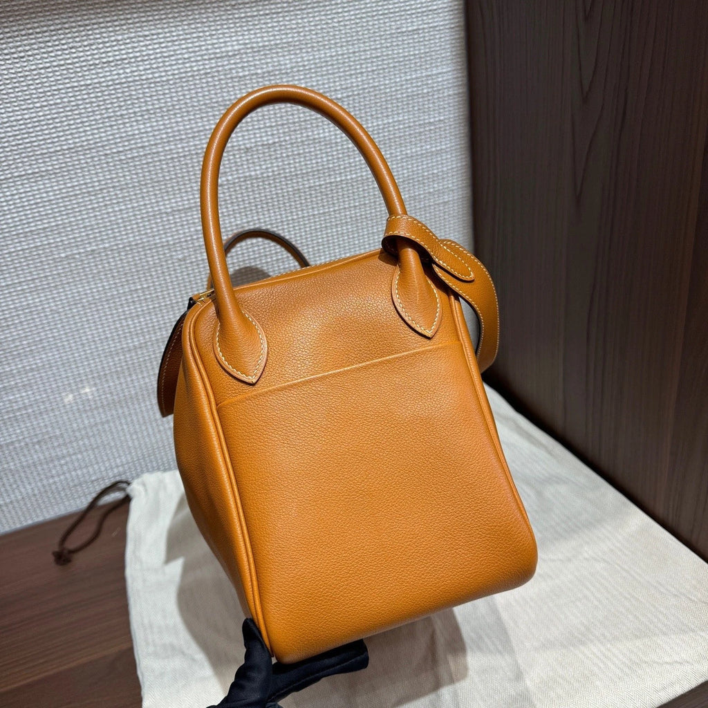 Hermes Lindy30 Top Handle Shoulder Bag Brown Gold Used Women Classic