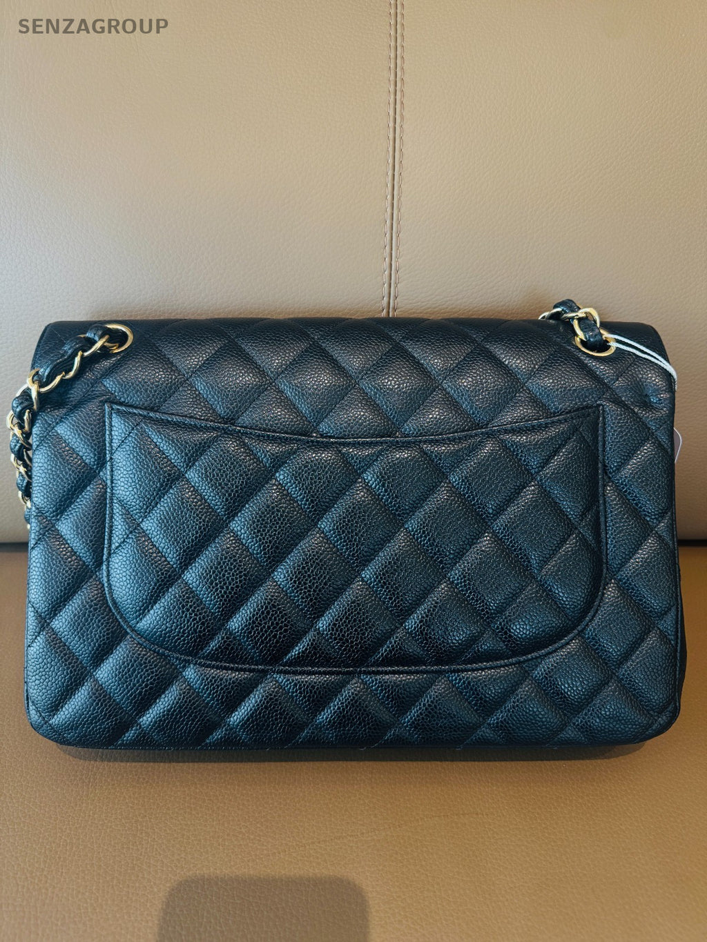 CHANEL Classic Flap Jumbo Caviar Chain Shoulder bag Black Gold Women Classic