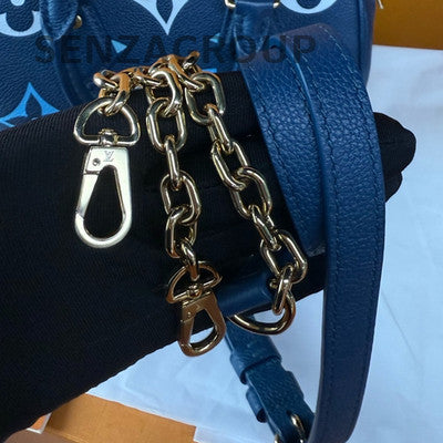 Louis Vuitton Speedy 20 Monogram Blue Gold Handbag Shoulder Bag Women Classic