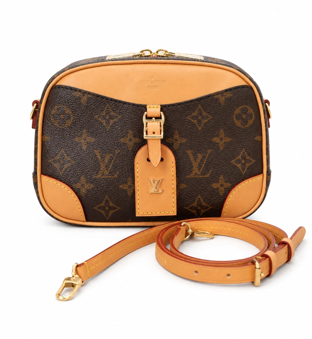 Louis Vuitton Deauville Monogram Canvas Shoulder Bag Crossbody Excellent