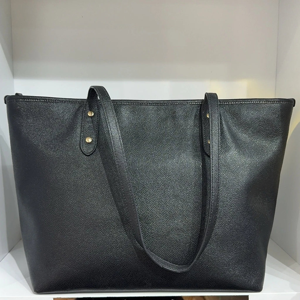 Coach Black Canvas Tote Shoulder Bag For Women