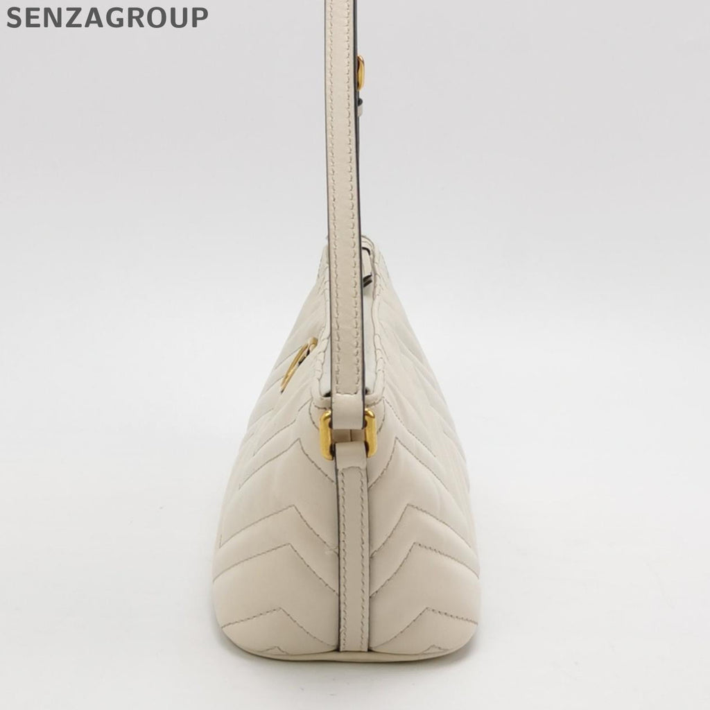 Gucci Marmont Shoulder Bag White Gold Classic Women's
