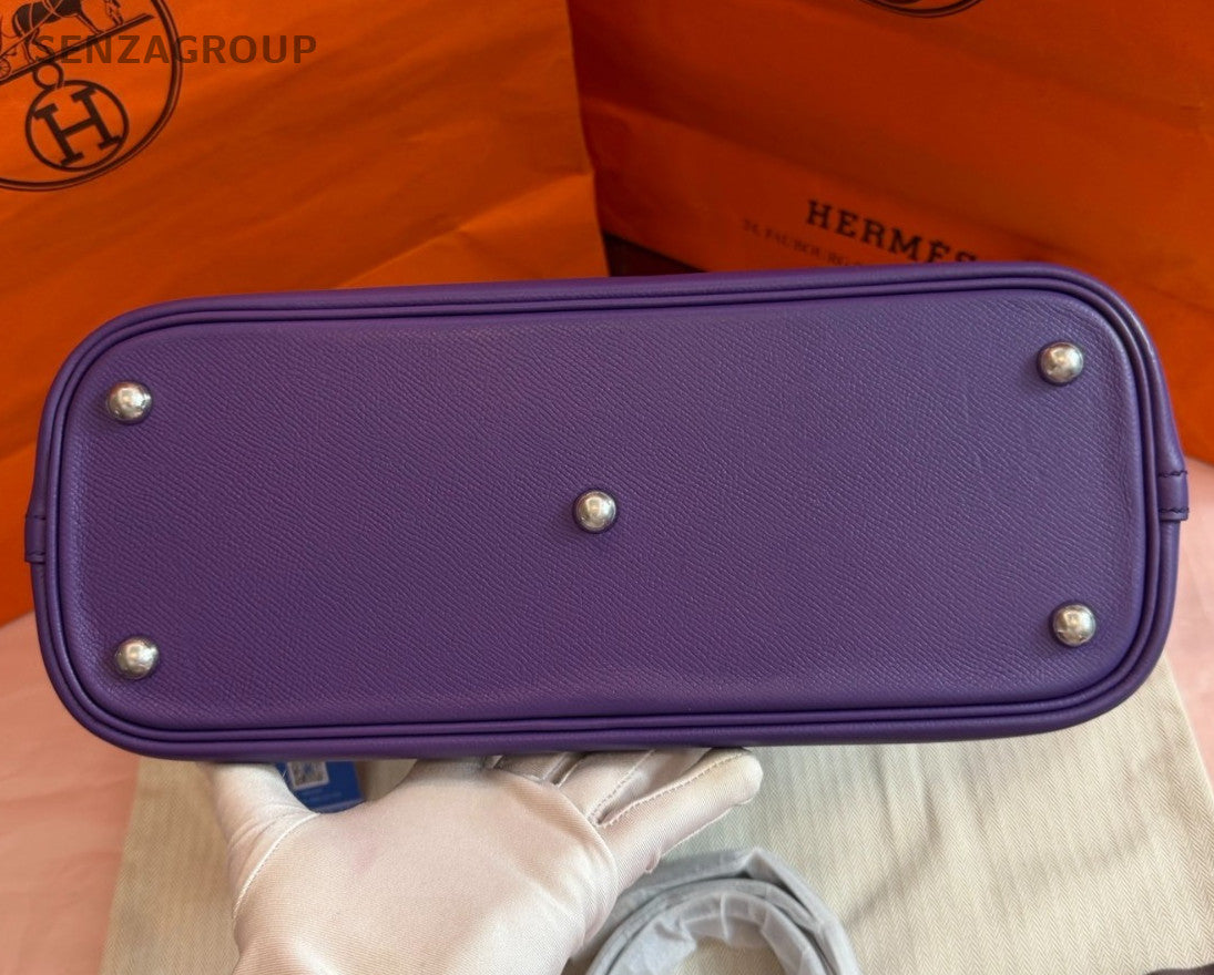 Hermes Bolide31 Top Handle Bag Shoulder Bag Crossbody Purple Silver Women