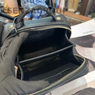 Chanel Black Gold Camera Bag Calfskin Shoulder Crossbody Quilted Classic
