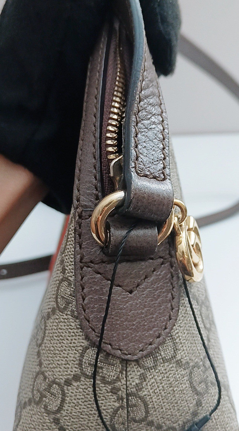Gucci Sherry Line 2Way Shoulder Bag Crossbody Brown Gold Women Classic Designer