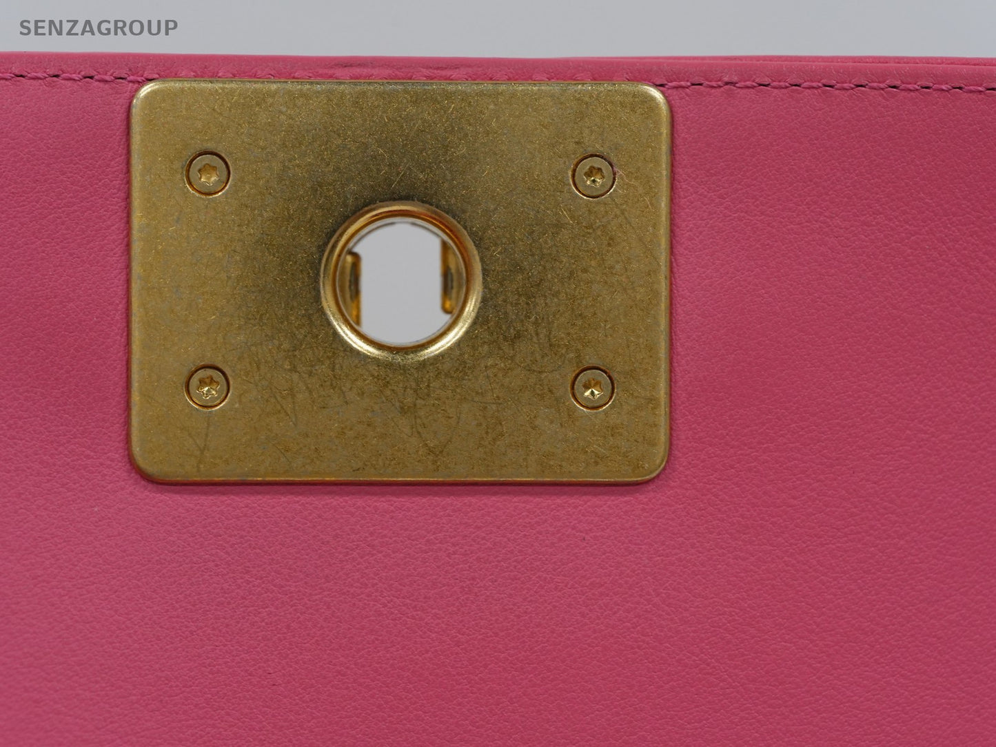 CHANEL Leboy PM Diamond Pattern Chain Shoulder bag Pink Gold Women Classic
