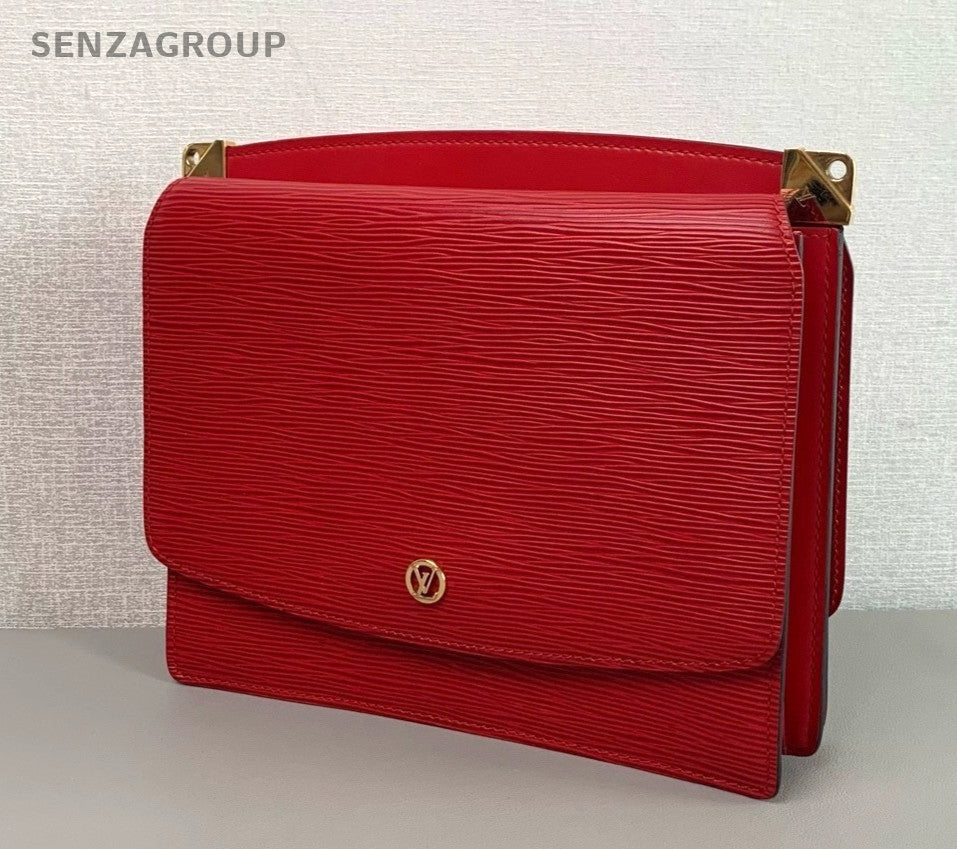 Louis Vuitton Vintage Epi Leather 2ways Shoulder Crossbody Bag Women Red