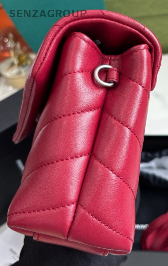 YSL Saint Laurent LOULOU Puffer Dark Red Shoulder bag Crossbody Women