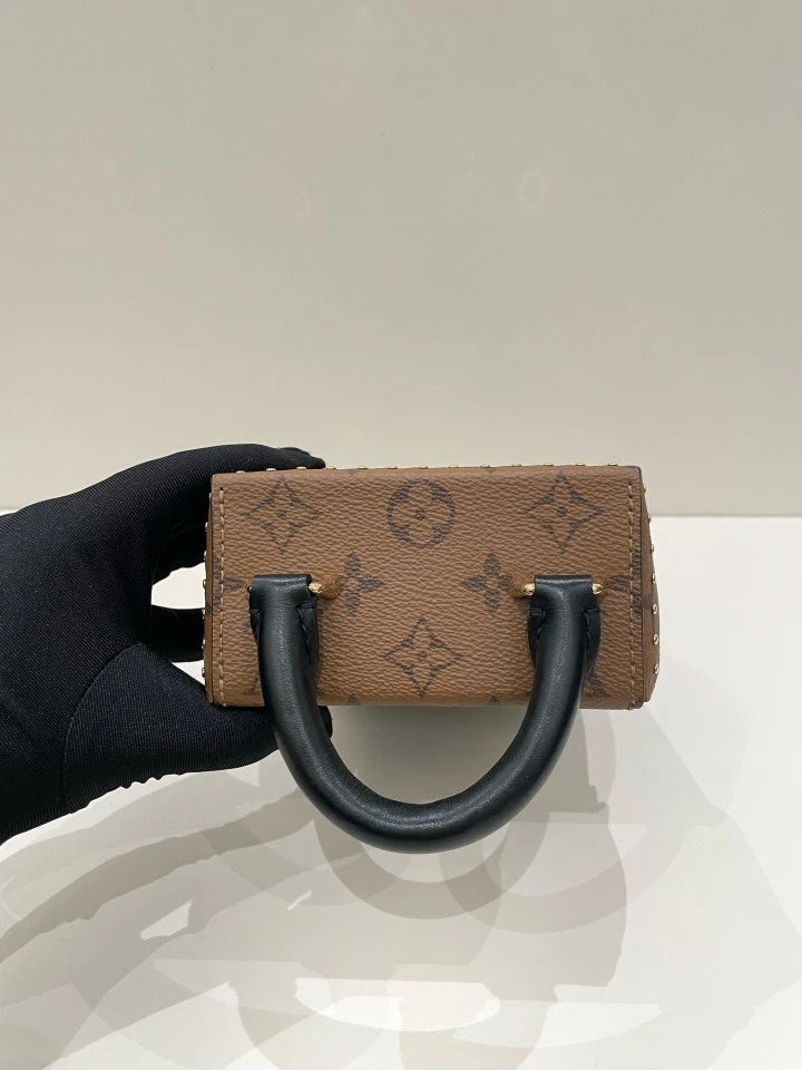 Louis Vuitton Brown Leather Camera Box Crossbody Bag For Women