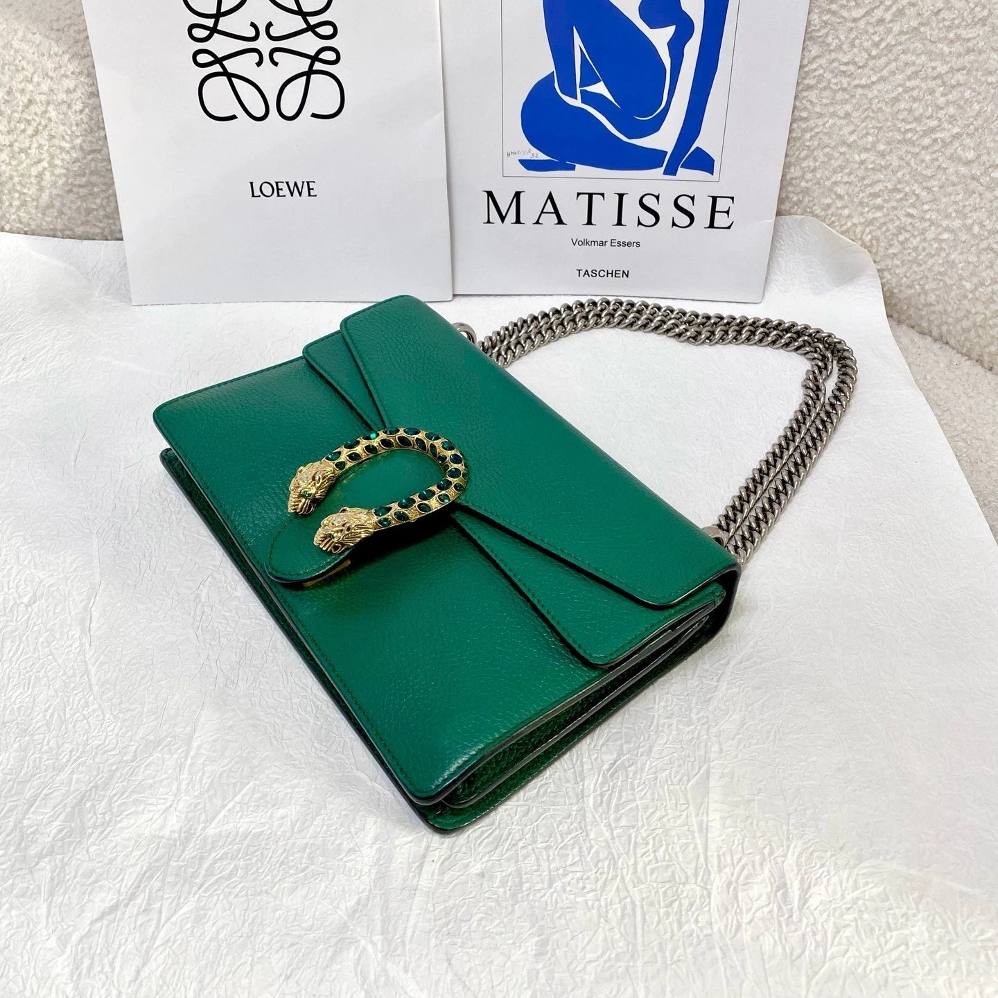 Gucci Chain Shoulder Bag Crossbody Green Women Classic