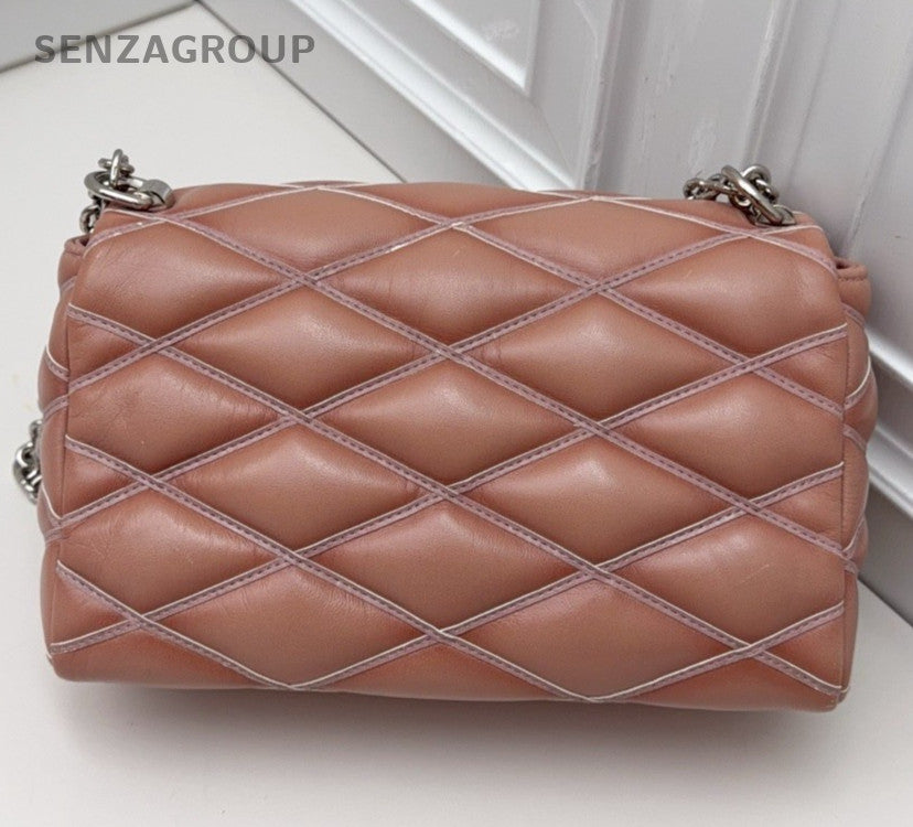 Louis Vuitton New Wave Chain Shoulder Bag Pink Silver Used Women Classic