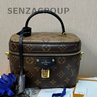 Louis Vuitton Monogram Vanity Chain Crossbody Bag Brown Gold