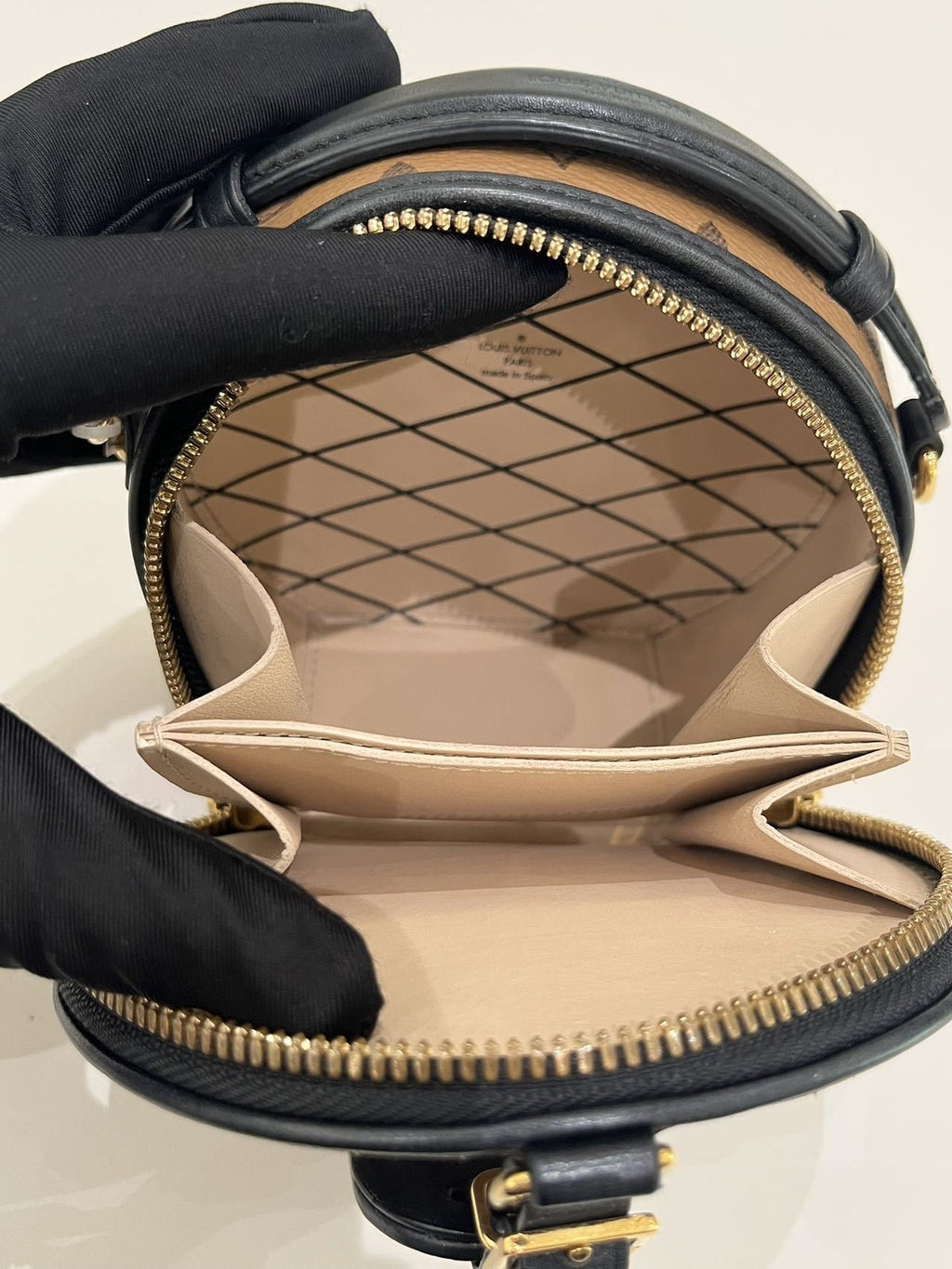 Louis Vuitton Mini Hard Trunk Monogram Crossbody Bag Brown Black Gold