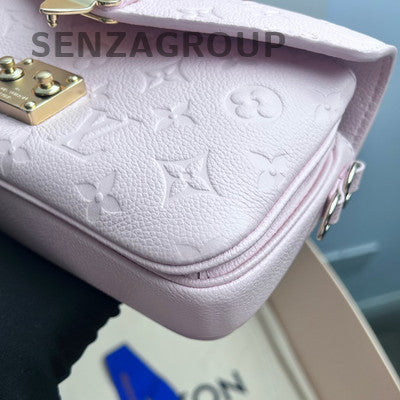 Louis Vuitton Pink Gold Monogram Leather Messenger Shoulder Bag Women