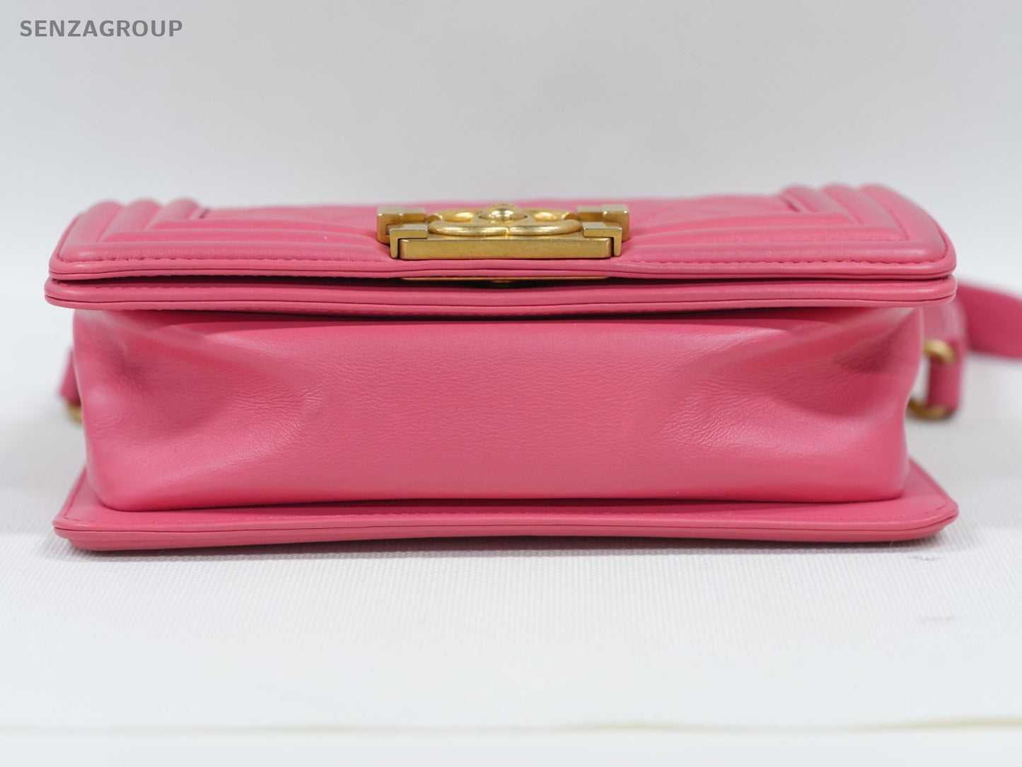 CHANEL Leboy PM Diamond Pattern Chain Shoulder bag Pink Gold Women Classic