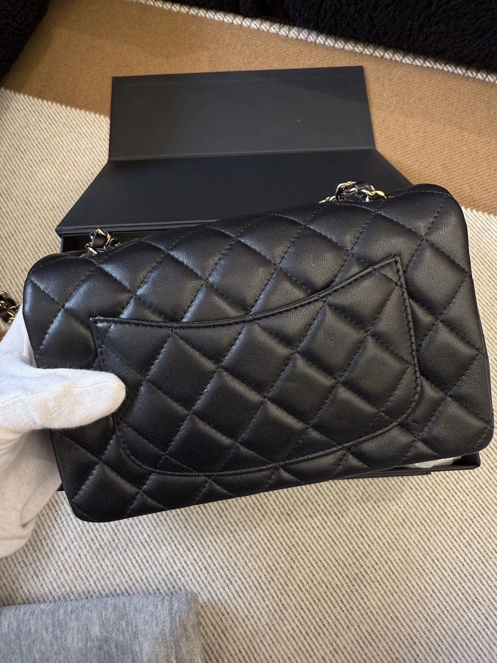 CHANEL Black Lambskin Mini CF Shoulder Bag For Women