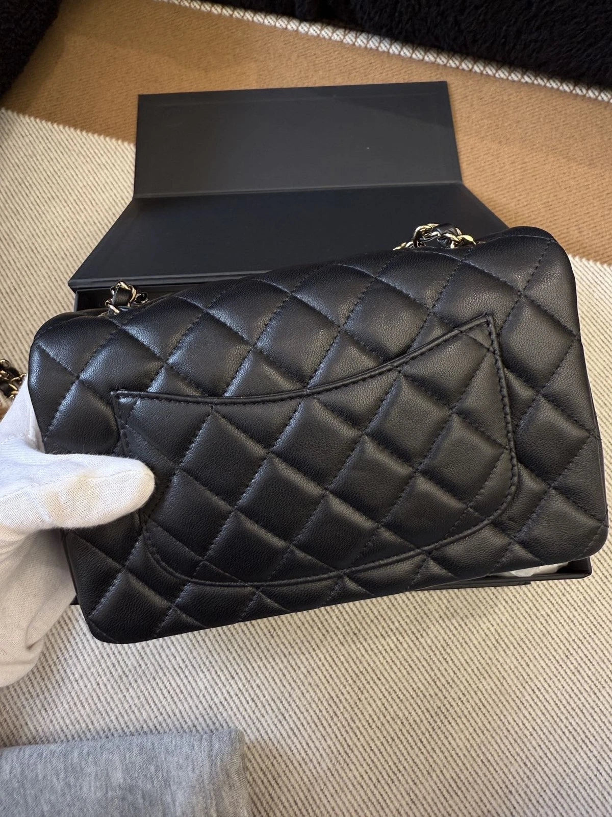 CHANEL Black Lambskin Mini CF Shoulder Bag For Women