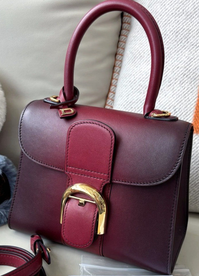 Delvaux Brilliant mini Top Handle Shoulder Crossbody Bag Warm Red Women