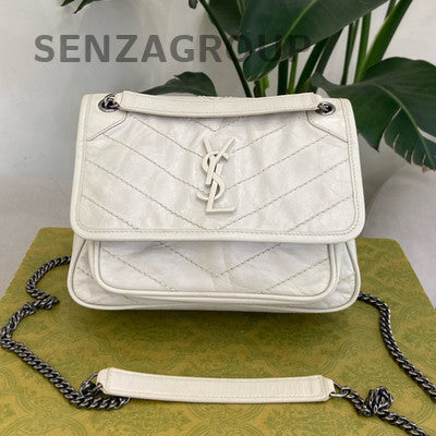Saint Laurent Niki Small Chain Shoulder Bag in White - Classic Fashion for Women