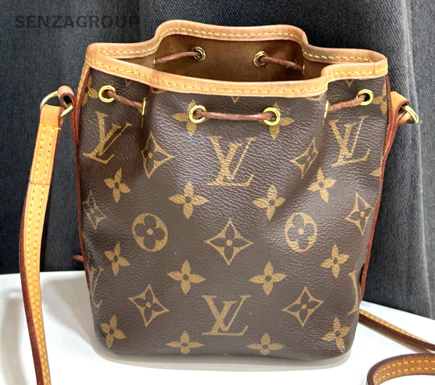 Louis Vuitton Nano Noe Monogram Drawstring Shoulder bag Crossbody Canvas Women