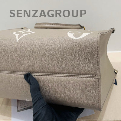 Louis Vuitton Monogram Onthego MM Tote Bag Grey Gold - Classic Fashion Women