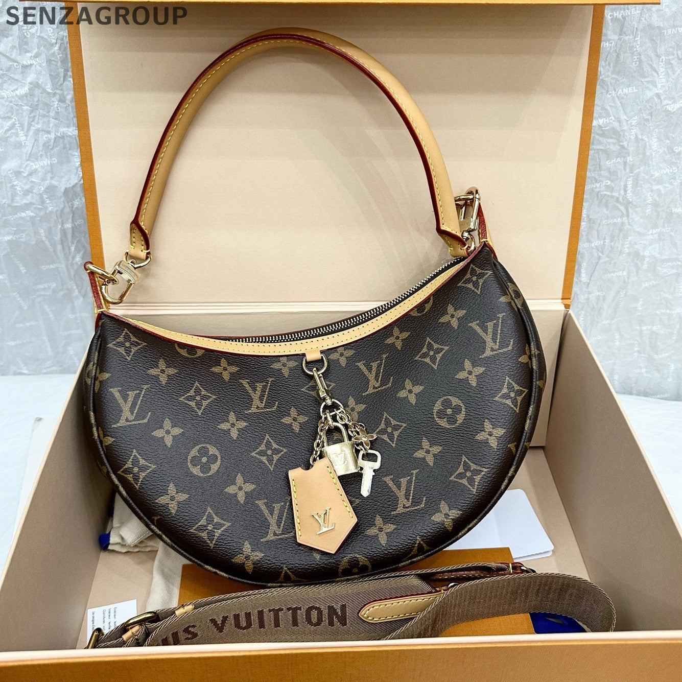 Louis Vuitton Looping Monogram Shoulder Bag Brown Classic Women