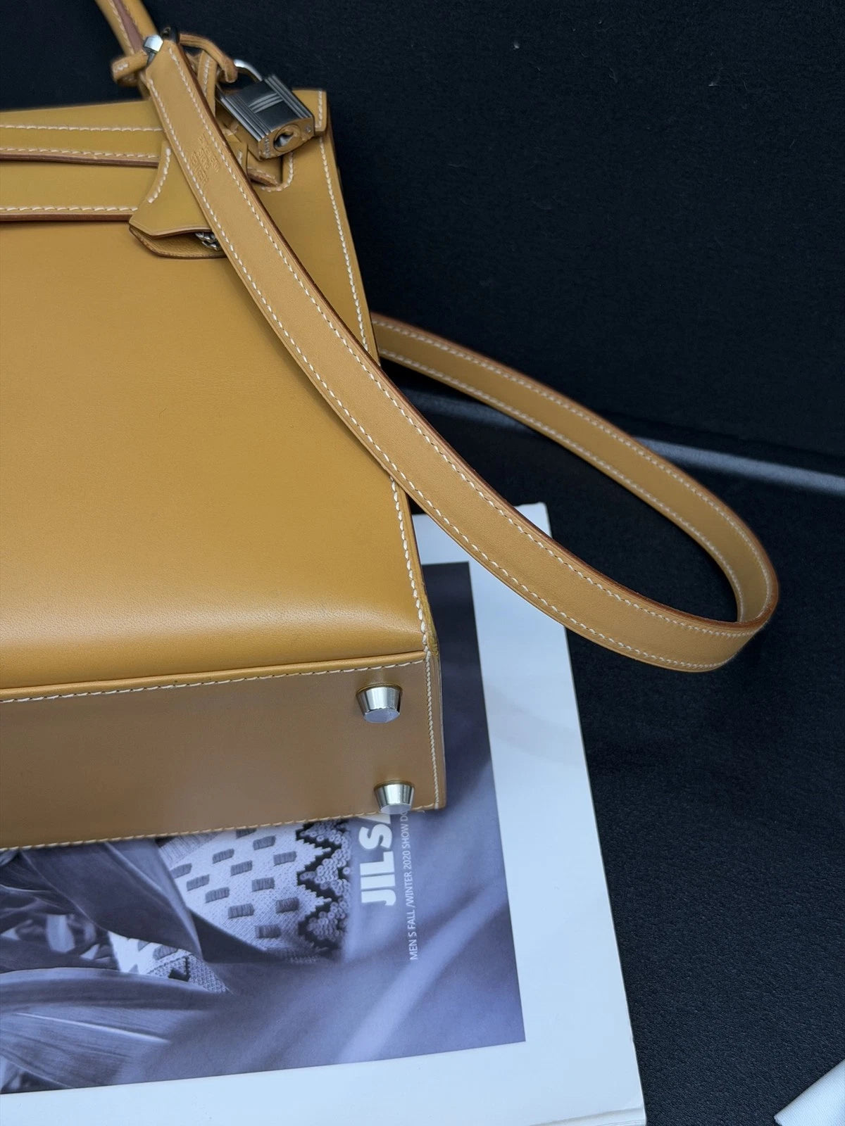 Hermes Kelly28 Top Handle Bag Crossbody Brown Used Women Classic Fashion