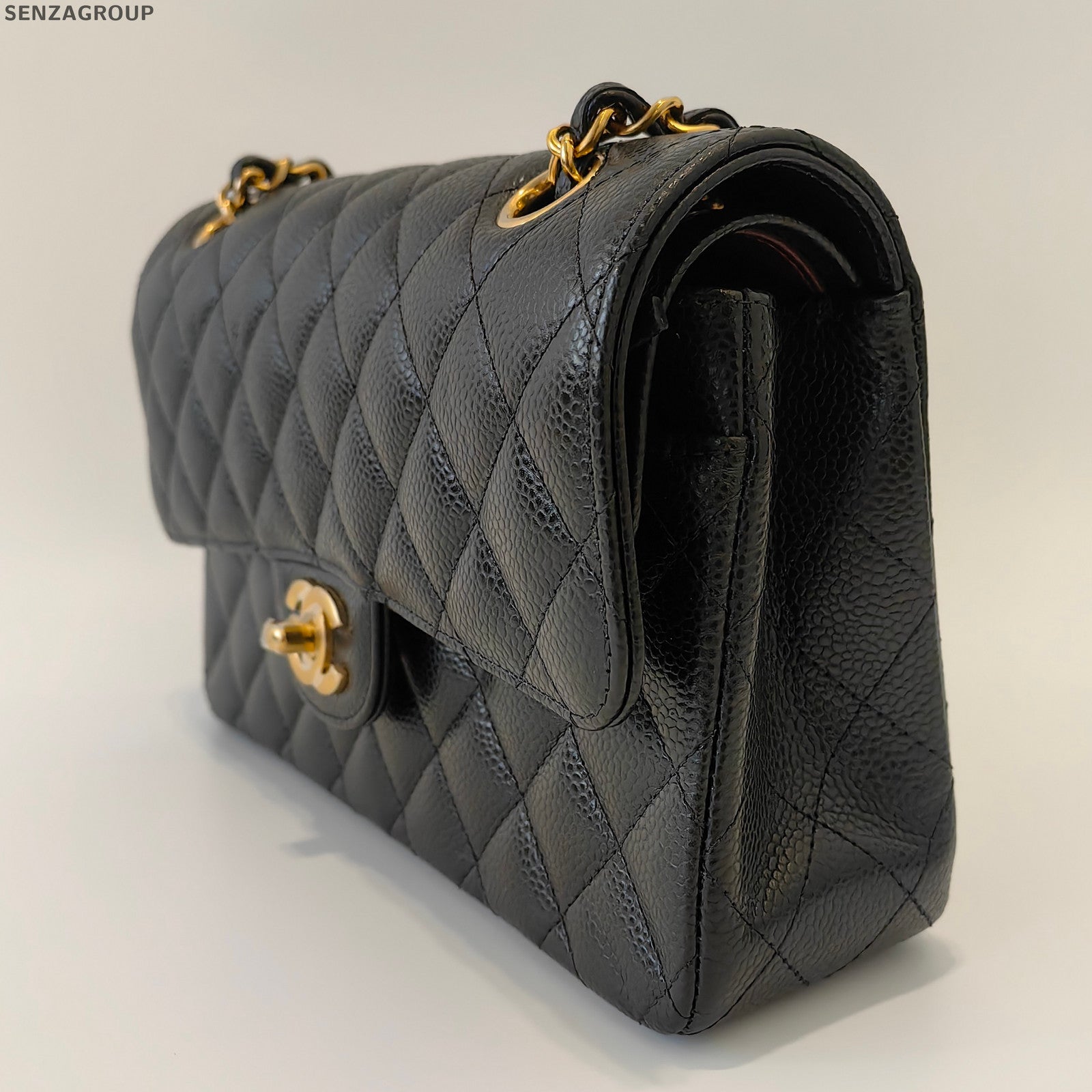 Chanel Classic Flap Black Caviar Small Chain Shoulder Crossbody Bag
