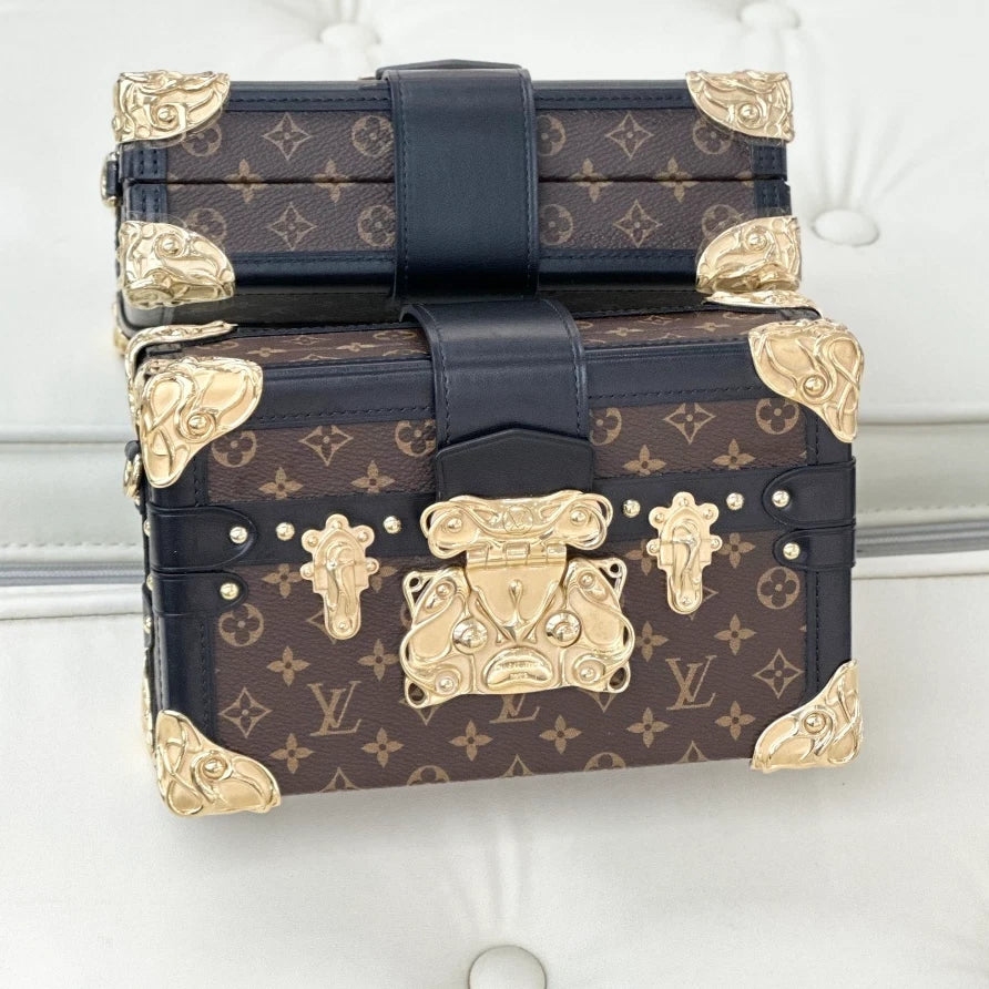 Louis Vuitton S-Lock Monogram Shoulder Crossbody Bag Brown Gold Women S