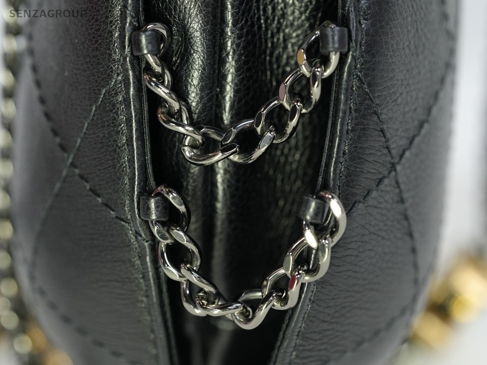 Chanel Calfskin Chain Drawstring Bucket Black Gold Silver Women Classic Fashion