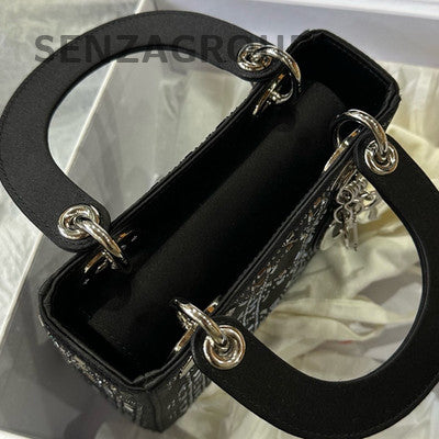 Dior Lady Dior Cannage Black Silver Handbag Shoulder Bag Classic