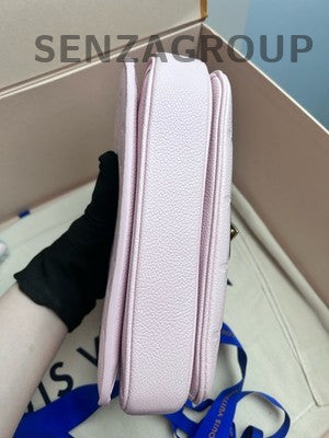 Louis Vuitton Pink Gold Monogram Leather Messenger Shoulder Bag Women