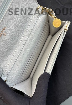 Chanel WOC Lambskin Gold Chain Shoulder Crossbody Bag Quilted Classic