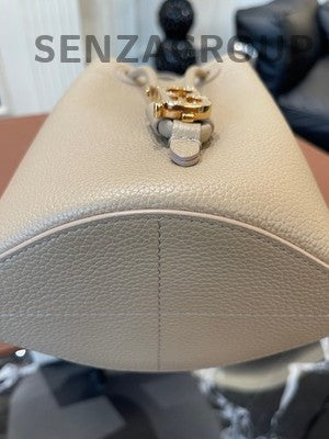 Burberry Mini Drawstring Bucket Bag in Grey Leather for Women