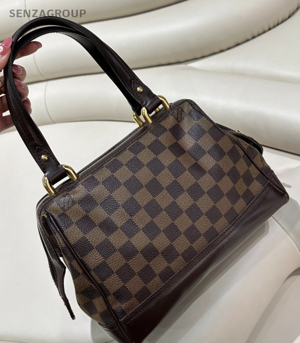 Louis Vuitton Damier Ebene Handbag Top Handle Bag Brown