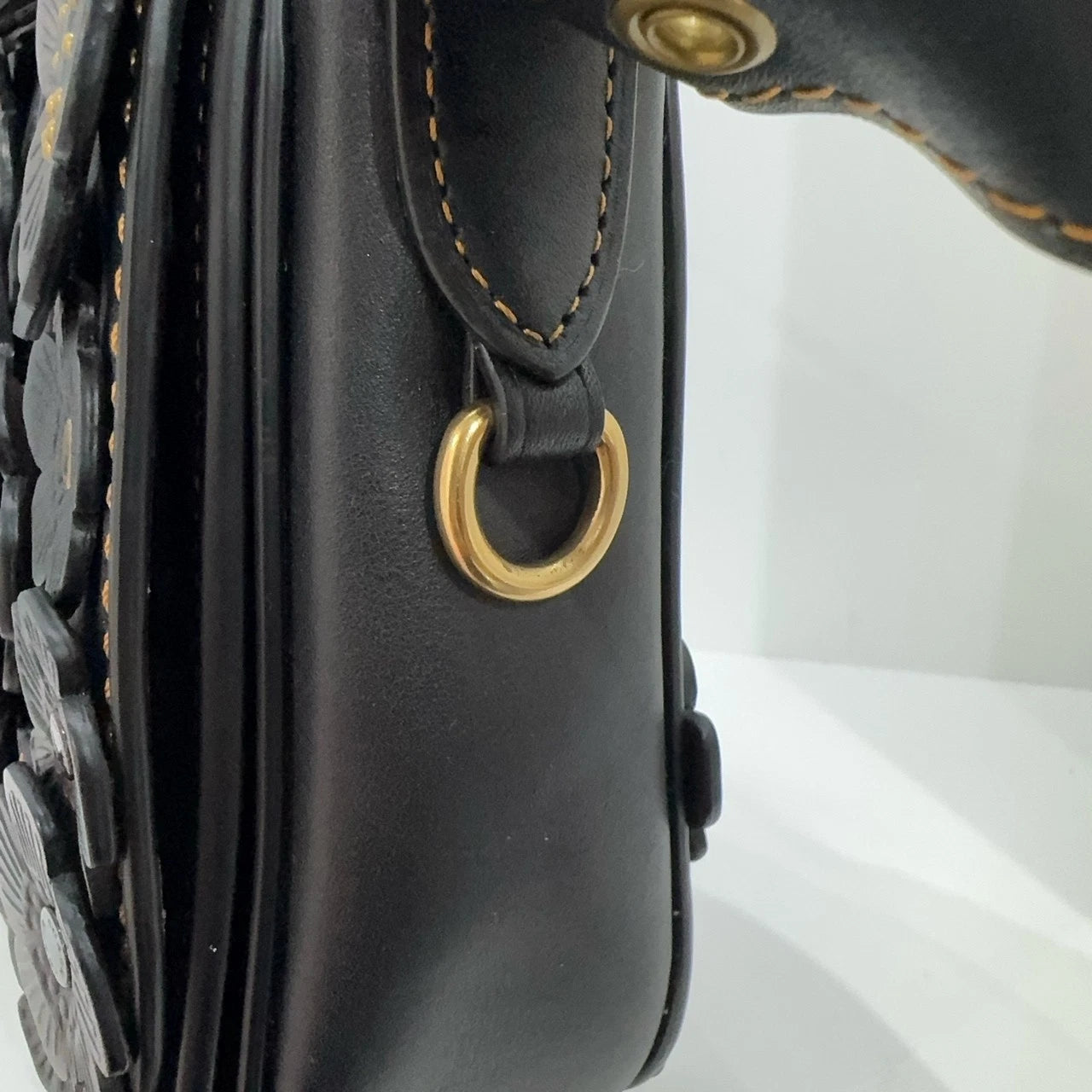 Coach Genuine Leather Camellia Limited Saddle Shoulder Crossbody Bag For Women