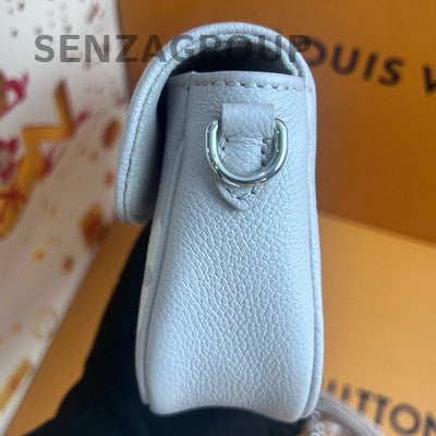 Louis Vuitton Ivy Monogram Grey Silver Chain Shoulder Bag Women Classic