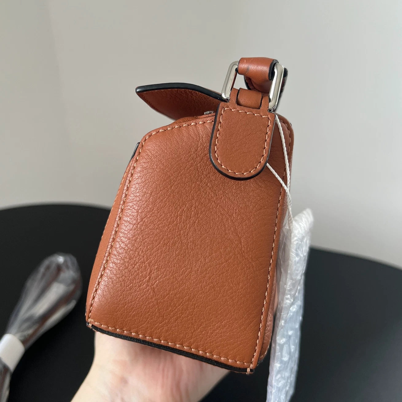 Authentic Loewe Puzzle Mini Caramel Brown Leather Geometric Handbag Crossbody
