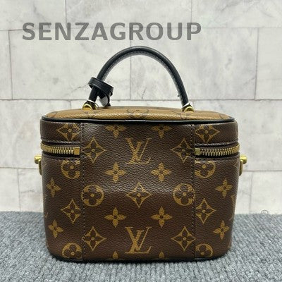 Louis Vuitton Monogram Vanity Chain Crossbody Bag Black Brown Women