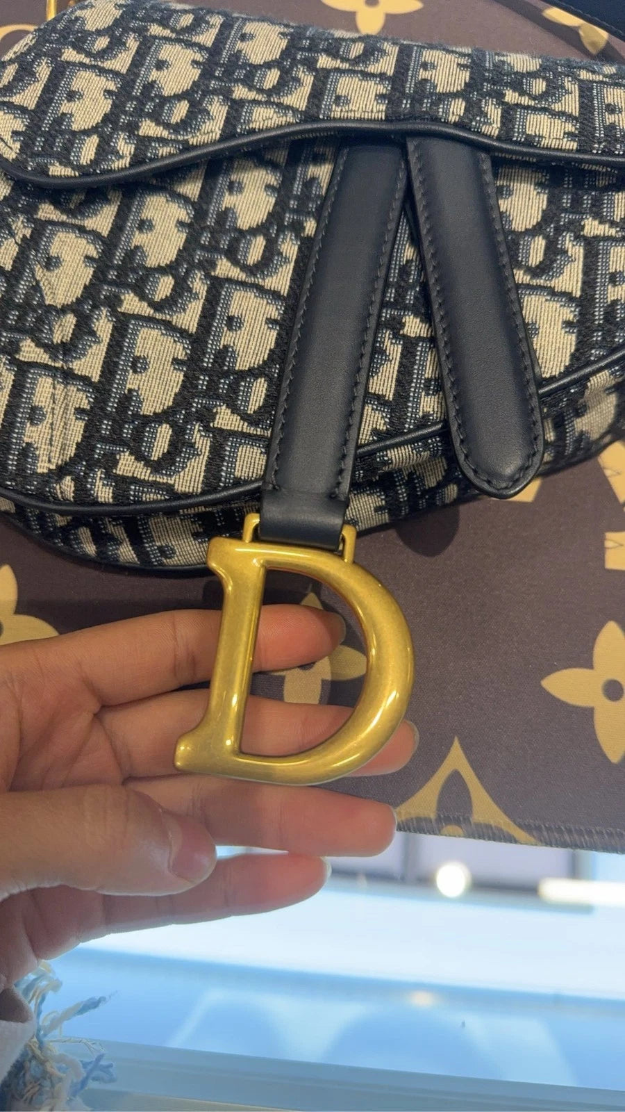 Dior Saddle Canvas Shoulder Bag Excellent