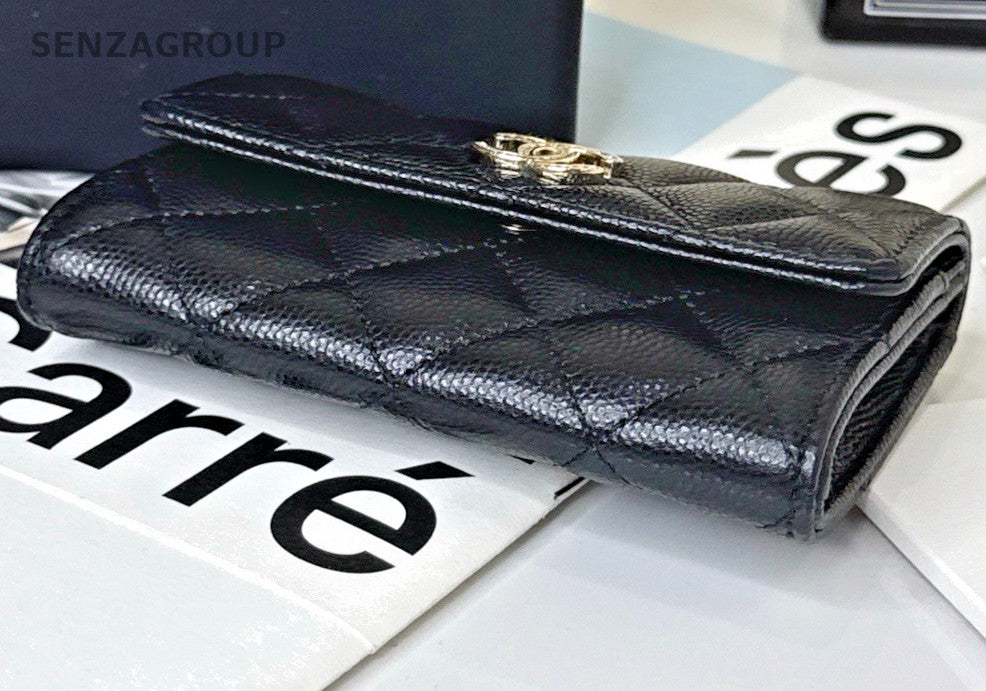 Chanel 25B Clutch Black Silver Diamond Women Classic Designer