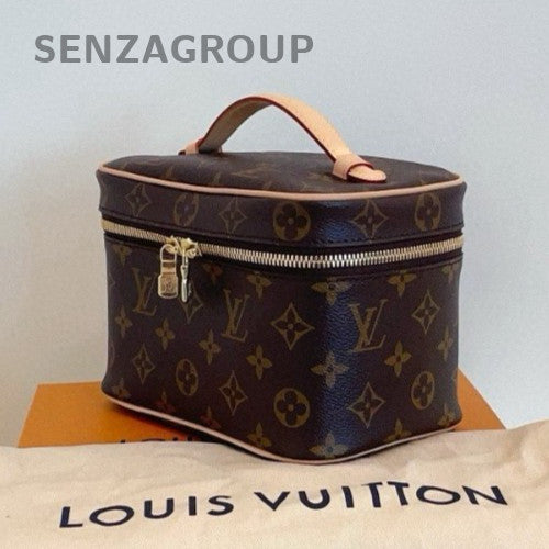 Louis Vuitton Mini Nice Monogram Top Handle Beauty Case Brown Women Brand New