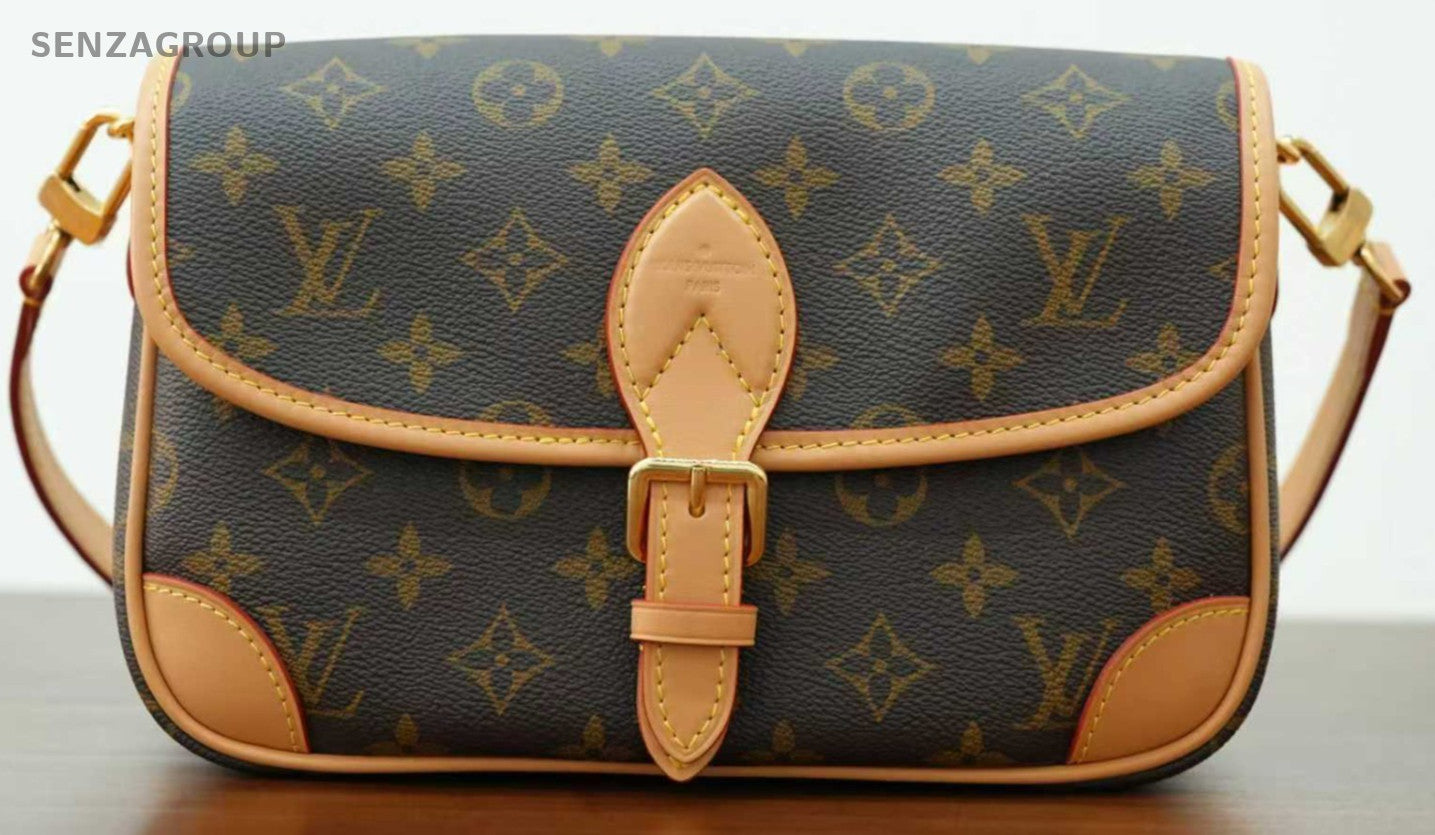 Louis Vuitton Diane Monogram Shoulder Bag Crossbody Brown Gold Women