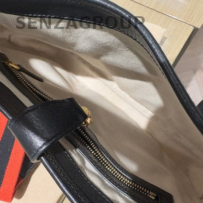 Gucci Jackie 1961 Canvas Monogram Shoulder Bag Black Gold Women's Fashion